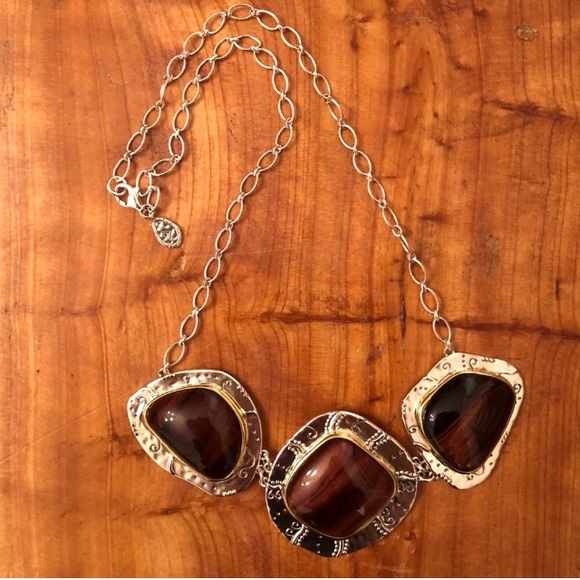 Stunning Silpada Sterling Silver and Tiger’s Eye Necklace N3346 - Picture 4 of 9